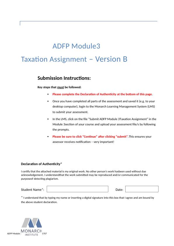 Unit FNSFPL601A Taxation Assignment_1