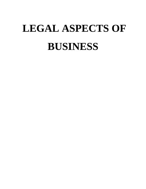 (DOC) Legal Aspects of Business - Assignment_1