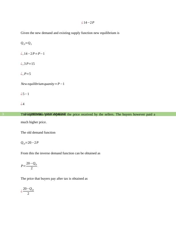 money assignment economics