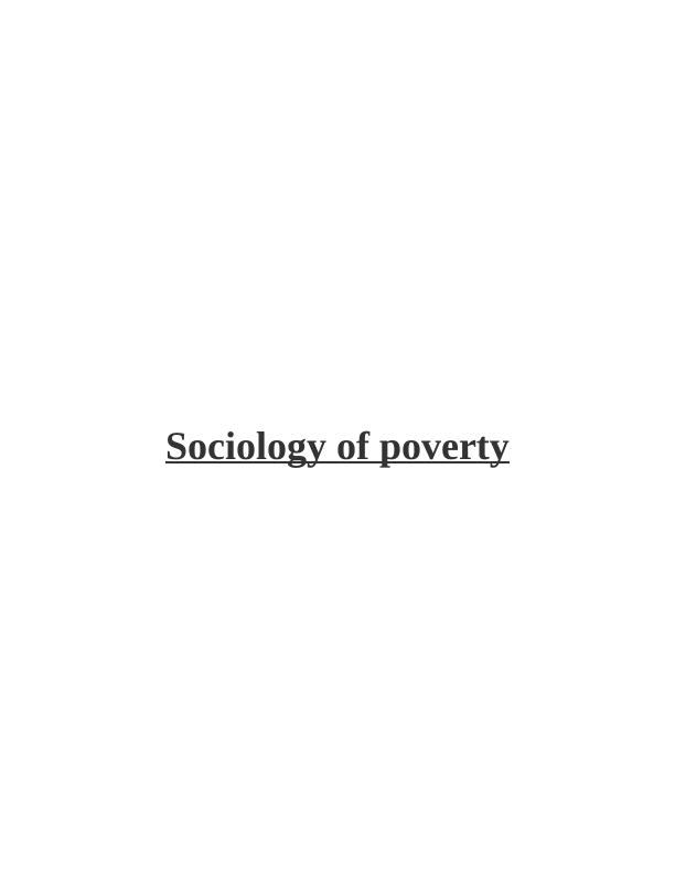 Sociology of Poverty: Causes, Measurement, and Impact on Economy_1