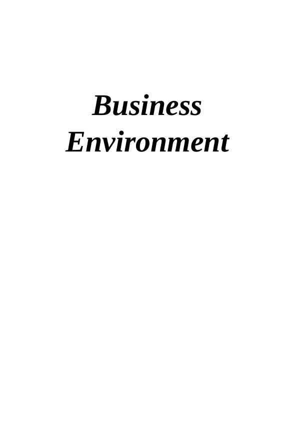 (BE)Businesses Environment Assignment_1