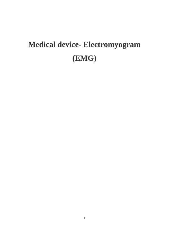 Medical Device - Electromyogram (EMG)_1