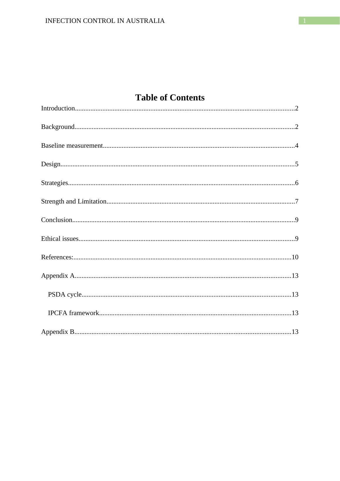 Infection Control in Australia