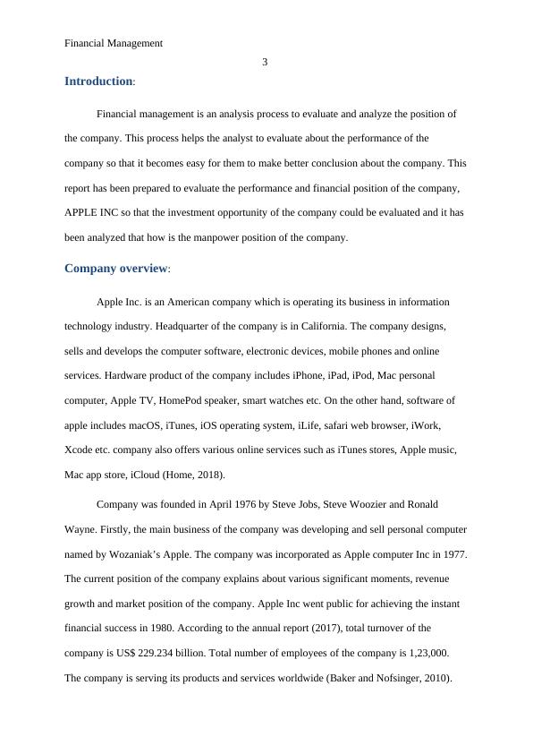 Financial Management of Apple Inc - Report_3