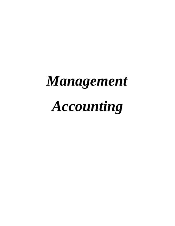 Management Accounting Assignment: IMDA Tech Ltd_1