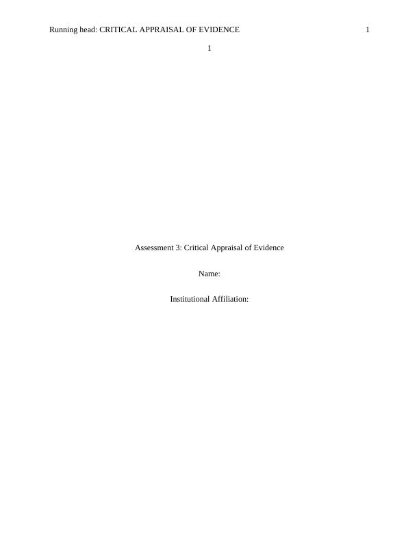 Critical Appraisal of Evidence  PDF_1