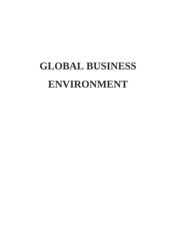 Global Business Environment: PDF_1
