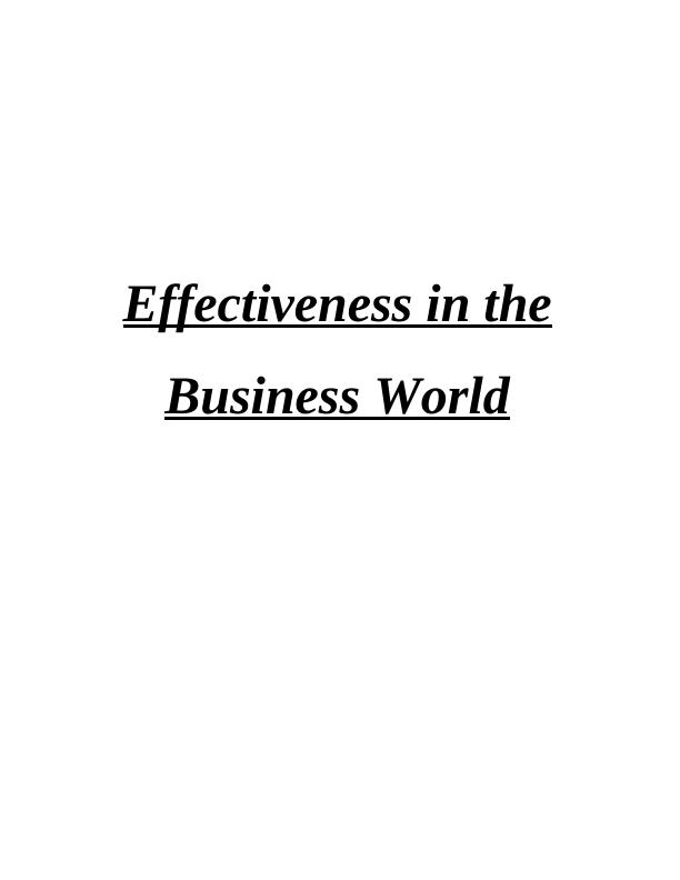 Effectiveness in the Business World - PDF_1