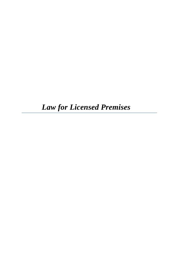 Law for Licensed Premises_1