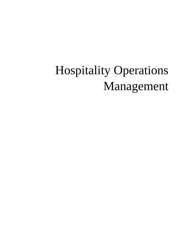 Hospitality Operations Management Doc_1