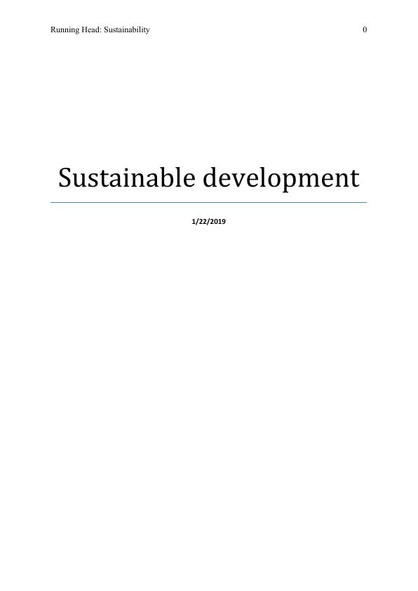 Assignment Of Sustainability Development_1