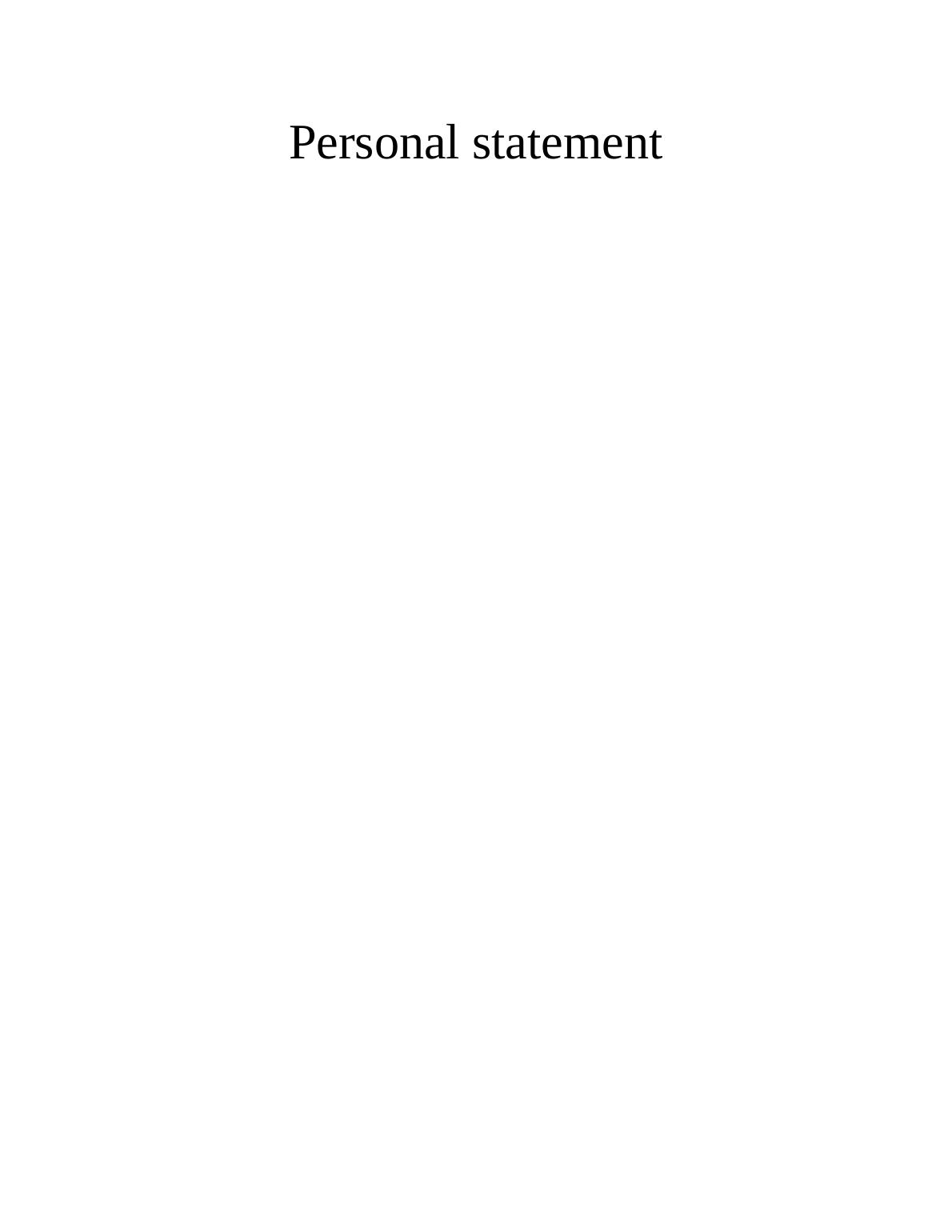 Personal Statement for BA (Hons) Short Course in Business and Management_1