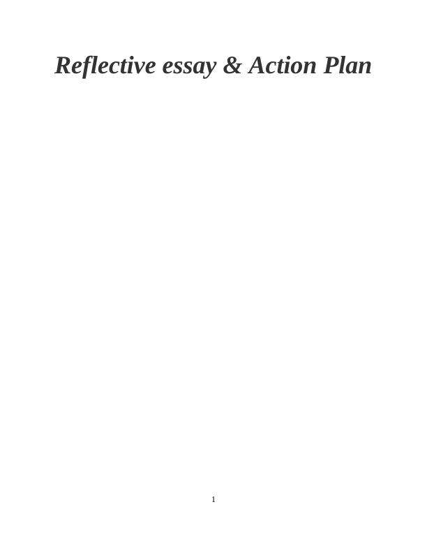 action plan for reflective essay