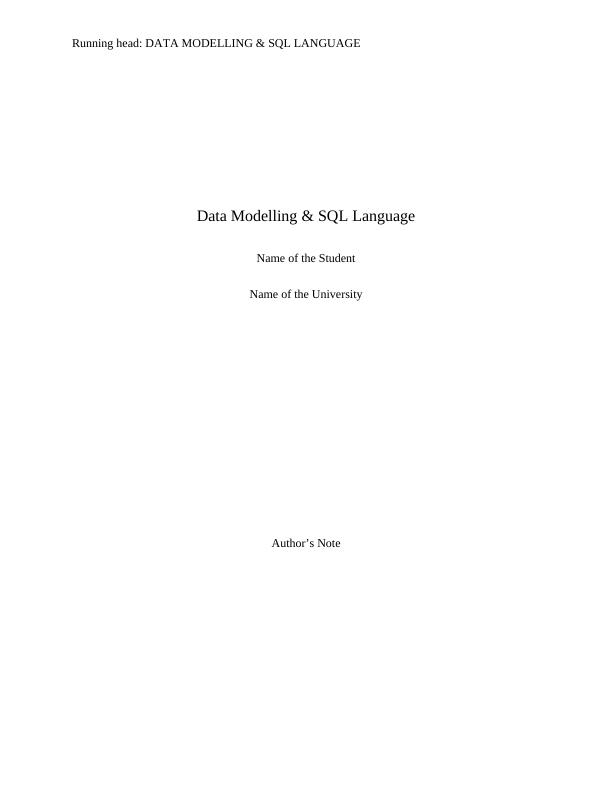 Data Modelling SQL Languages Tasks 2022_1