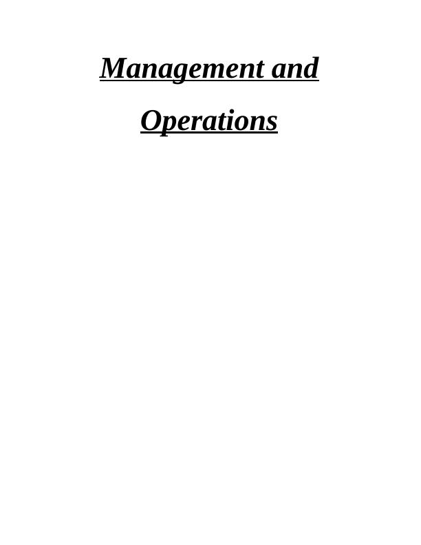 Management and Operations in a Retail Business_1