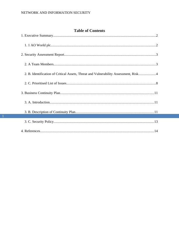 AO World plc 2 2. Security Assessment Report of the University Author_2