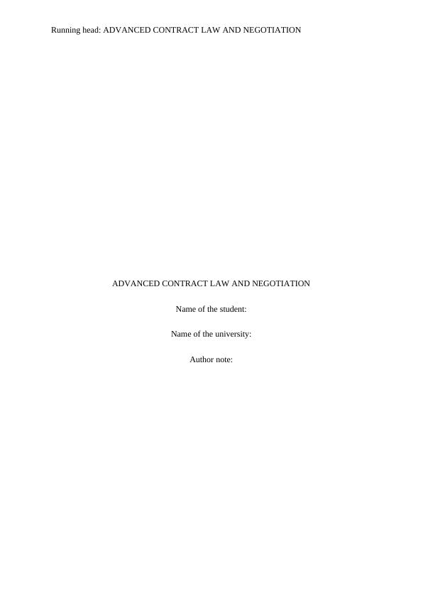 Advanced Contract Law and Negotiation_1