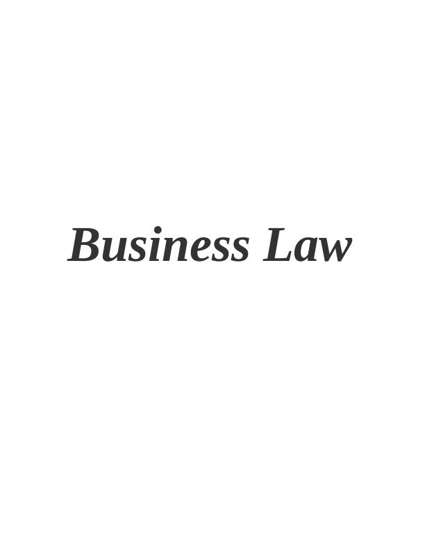 Business Law and UK law : Assignment_1