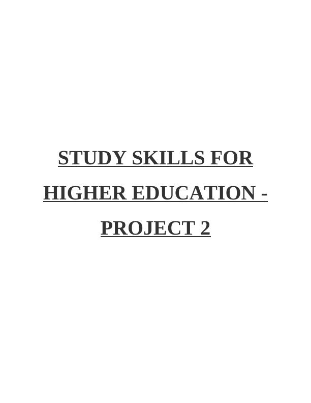 Study Skills for Higher Education: Challenges and Strategies_1