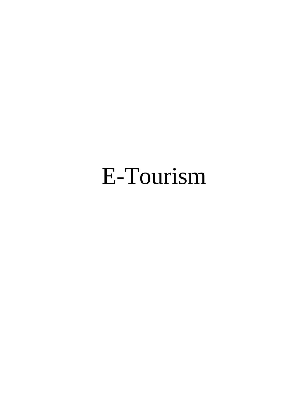 (solved) E-Tourism Case Study_1