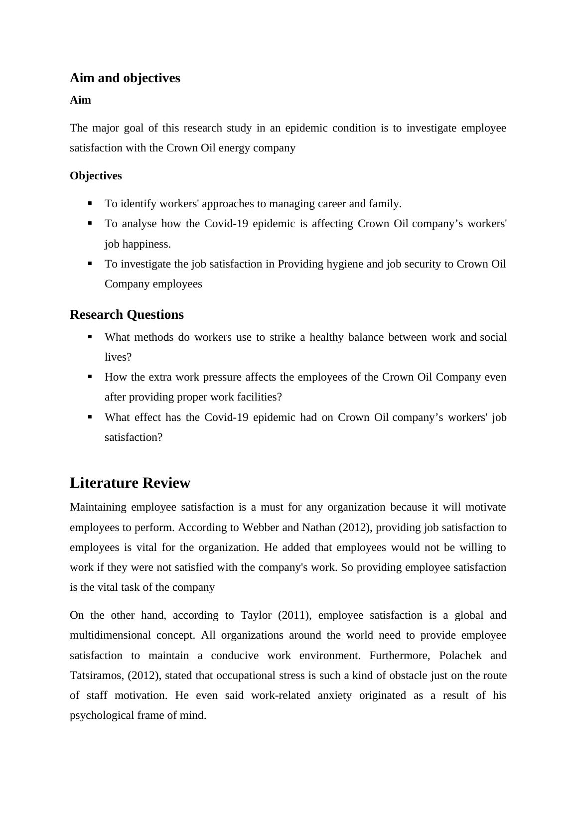 Case Study Employee Satisfaction with the Crown Oil Energy Company Pdf