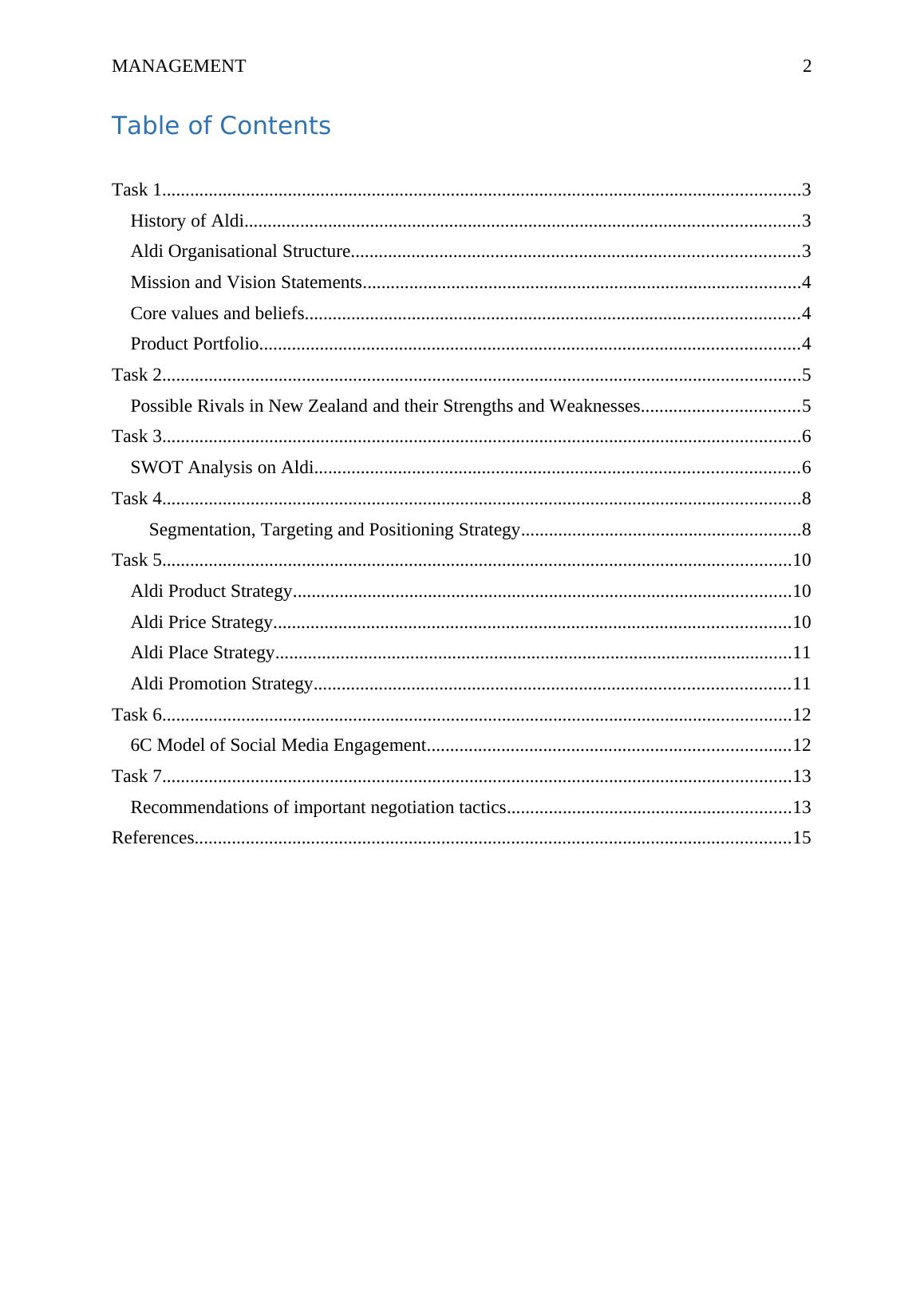 Marketing Communication Brief of Aldi, New Zealand Executive Summary 2022