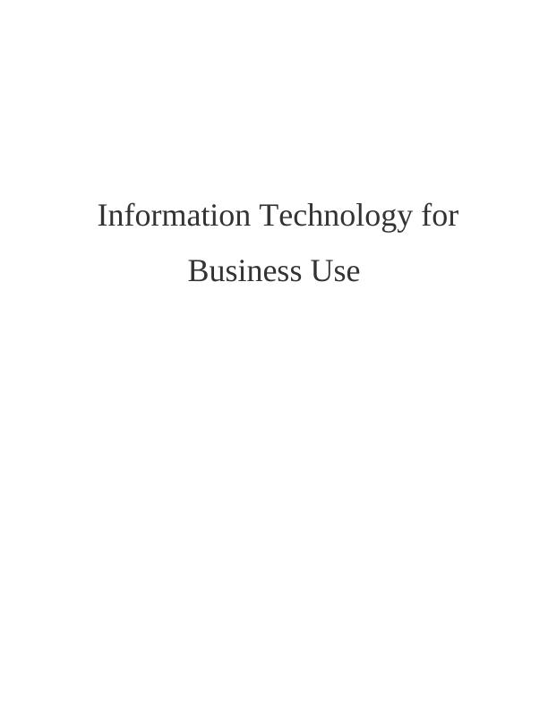 Information Technology for Business Use: PDF_1
