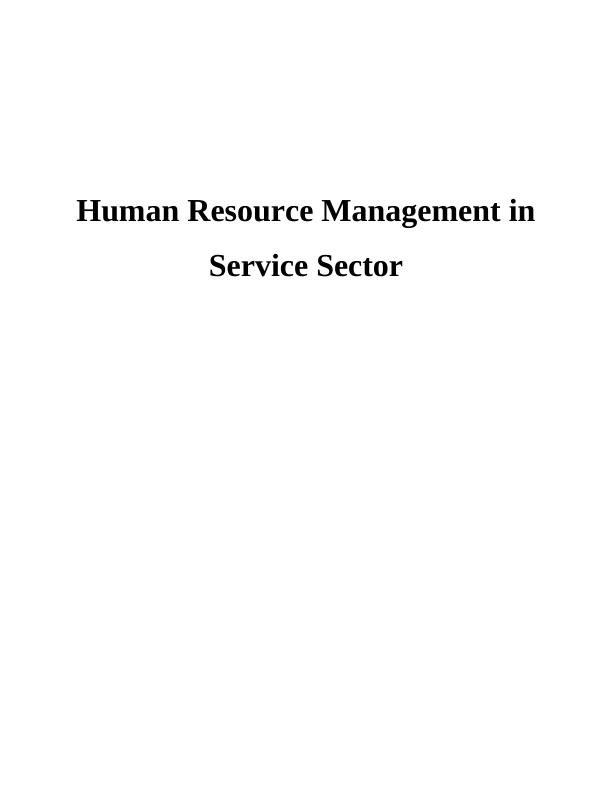 Human Resource Management in Service Sector_1