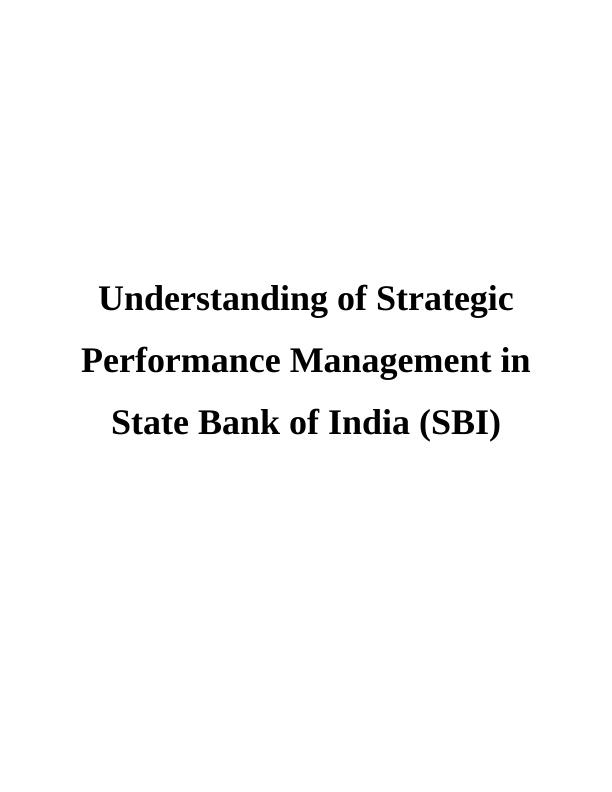 Strategic Performance Management in State Bank of India (SBI)_1