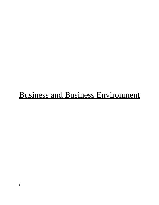 Business & Business Environment of Tesco - Assignment_1
