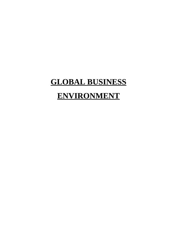 Global Business Environment Assignment: Sasol Limited_1