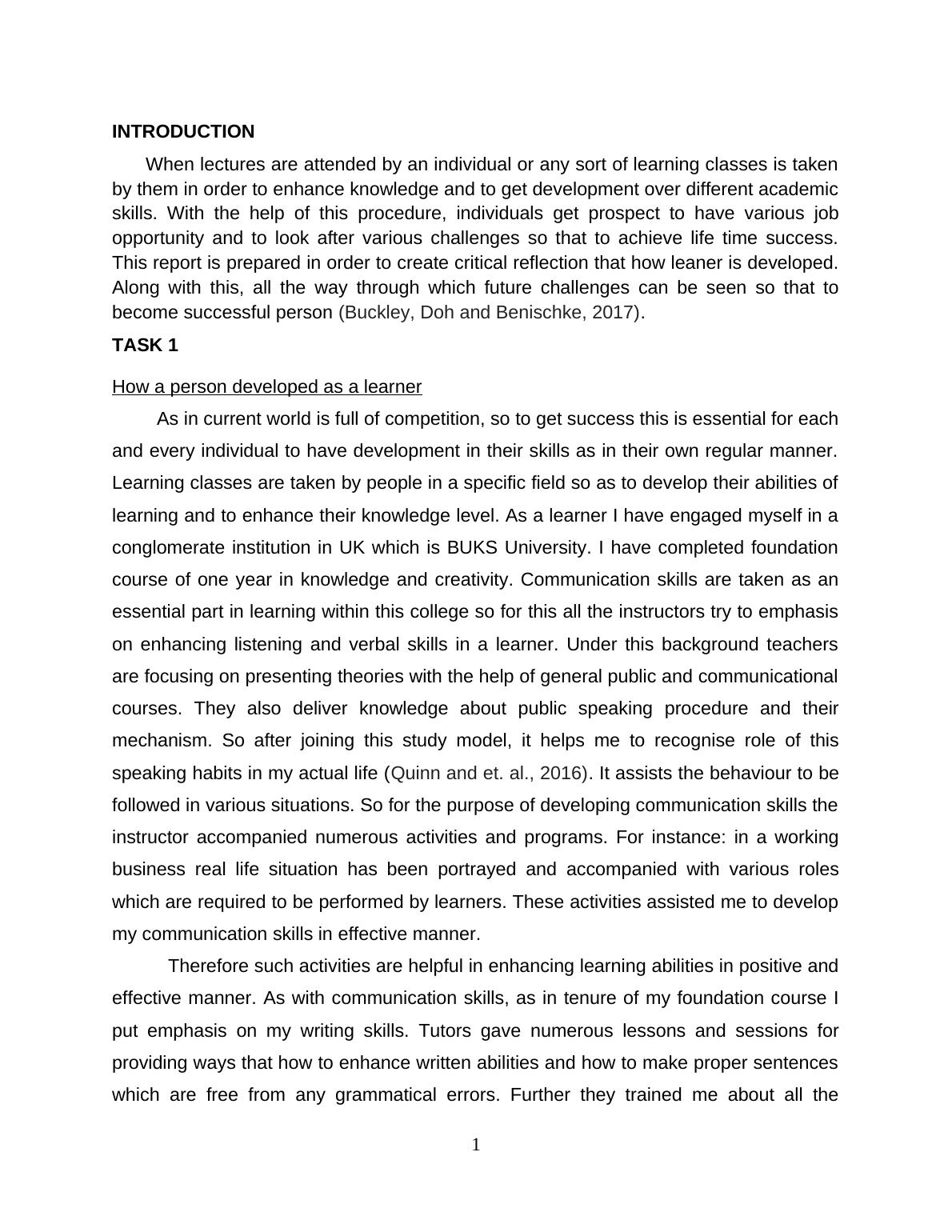 professional development reflective essay