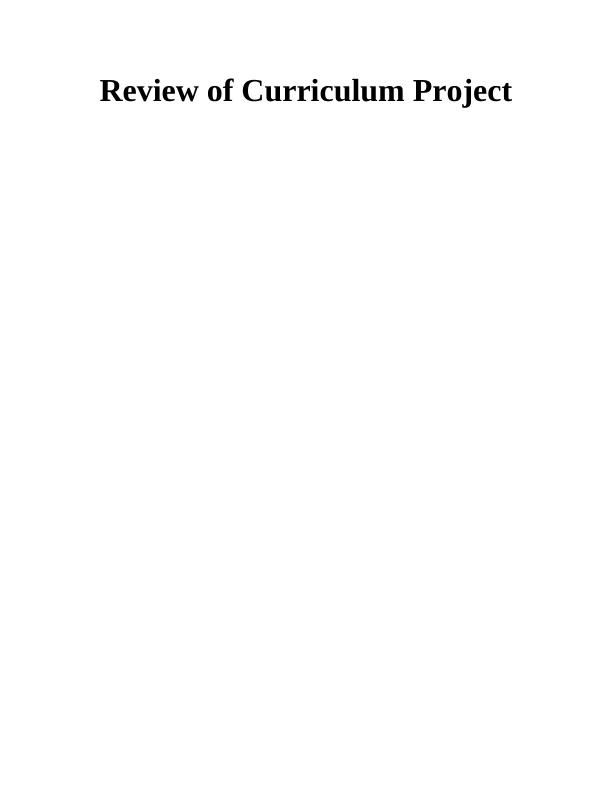 Review of Curriculum Project_1
