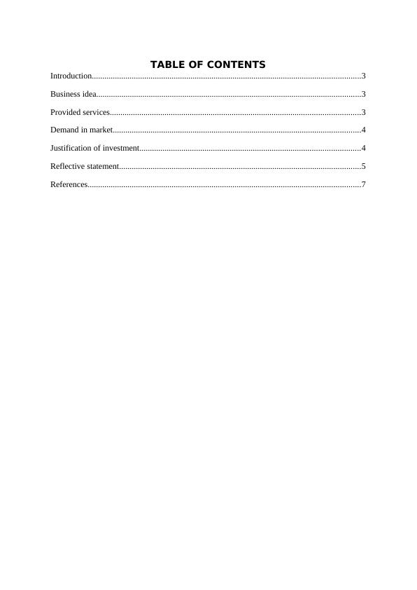 Assignment Table of Contents Introduction Business_2