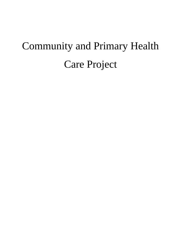 Community and Primary Health Care Project_1