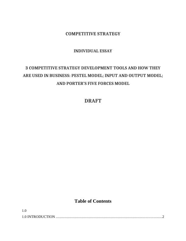 essay competitive strategy