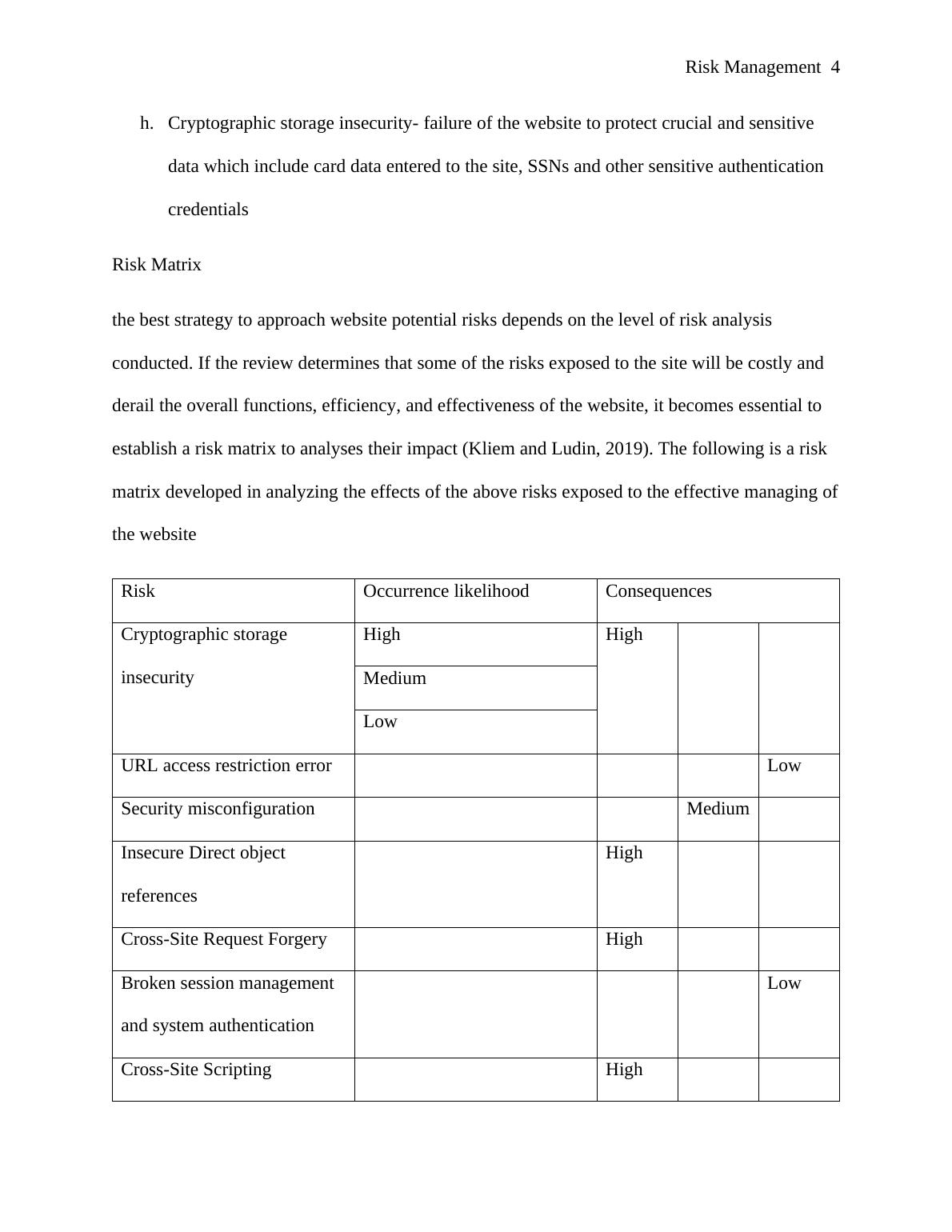 risk management assignment pdf