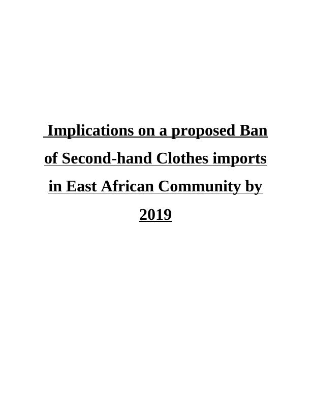 Implications on a Proposed Ban of Second Hand Clothes_1