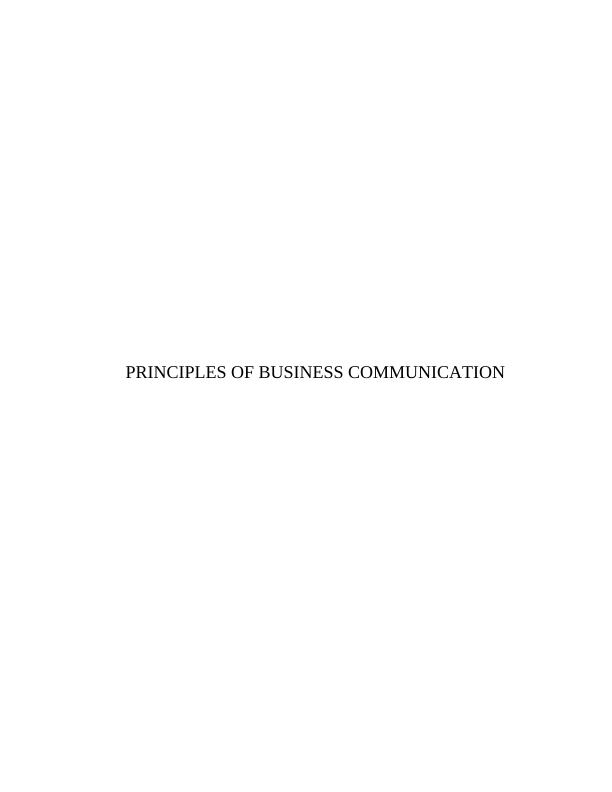 Principles of Business Communication - Assignment_1
