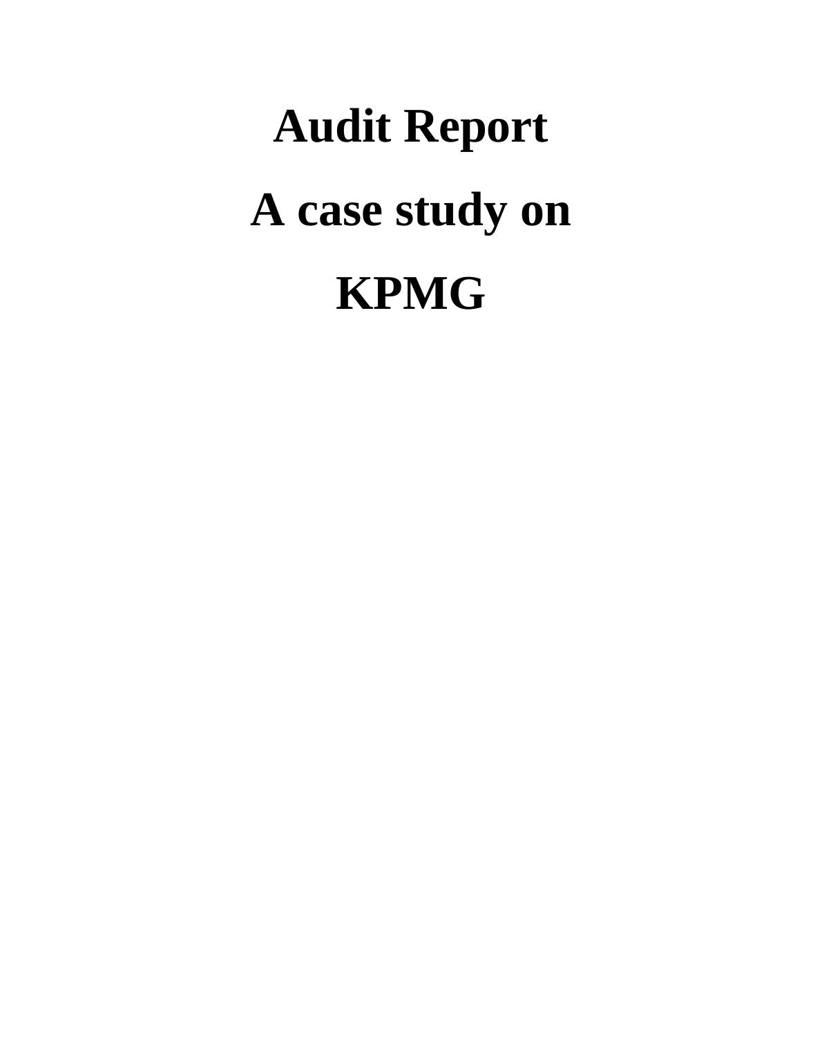 kpmg case study answers