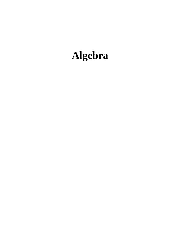 (solved) Assignment on Algebra_1