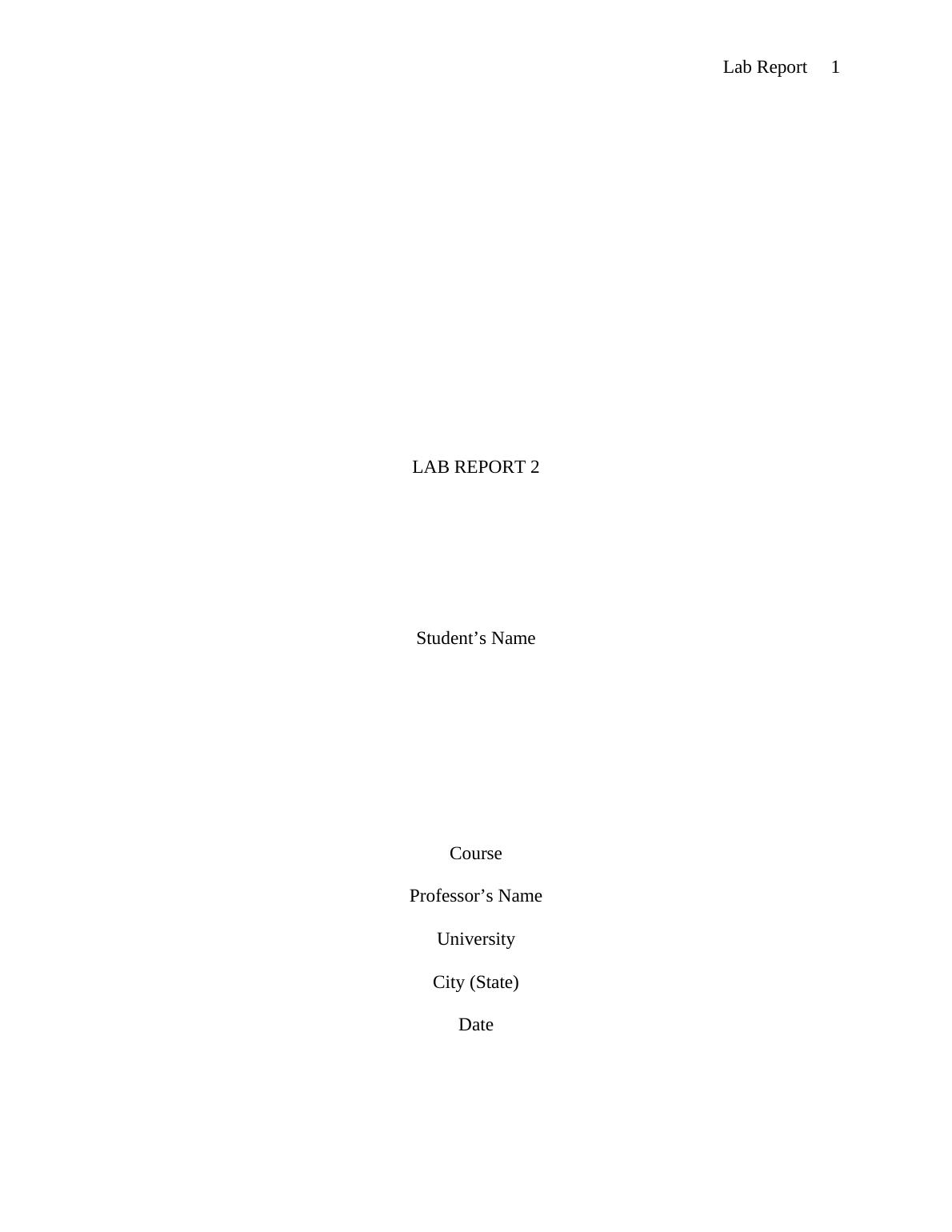 Water Treatment Processes | Lab Report