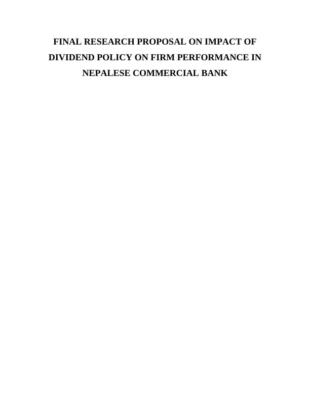thesis on dividend policy of commercial banks in nepal
