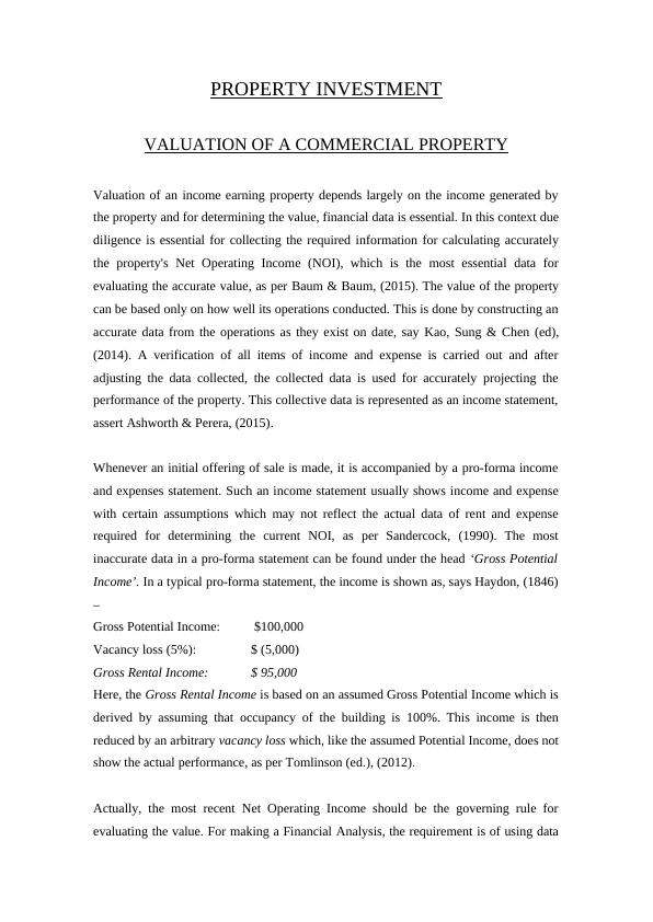 Commercial Property Valuation: Methods and Case studies_1