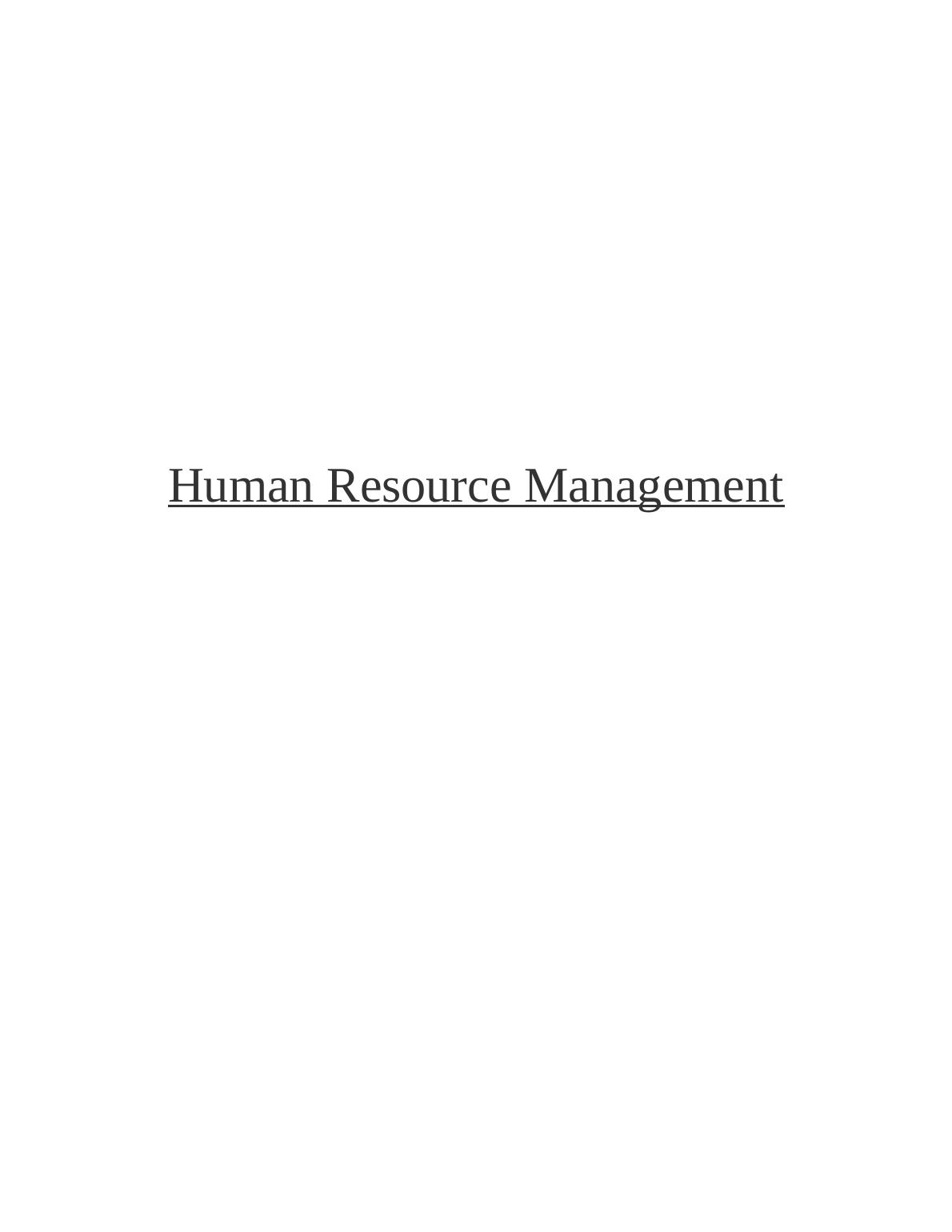 Human Resource Management Assignment : Woodhill College_1