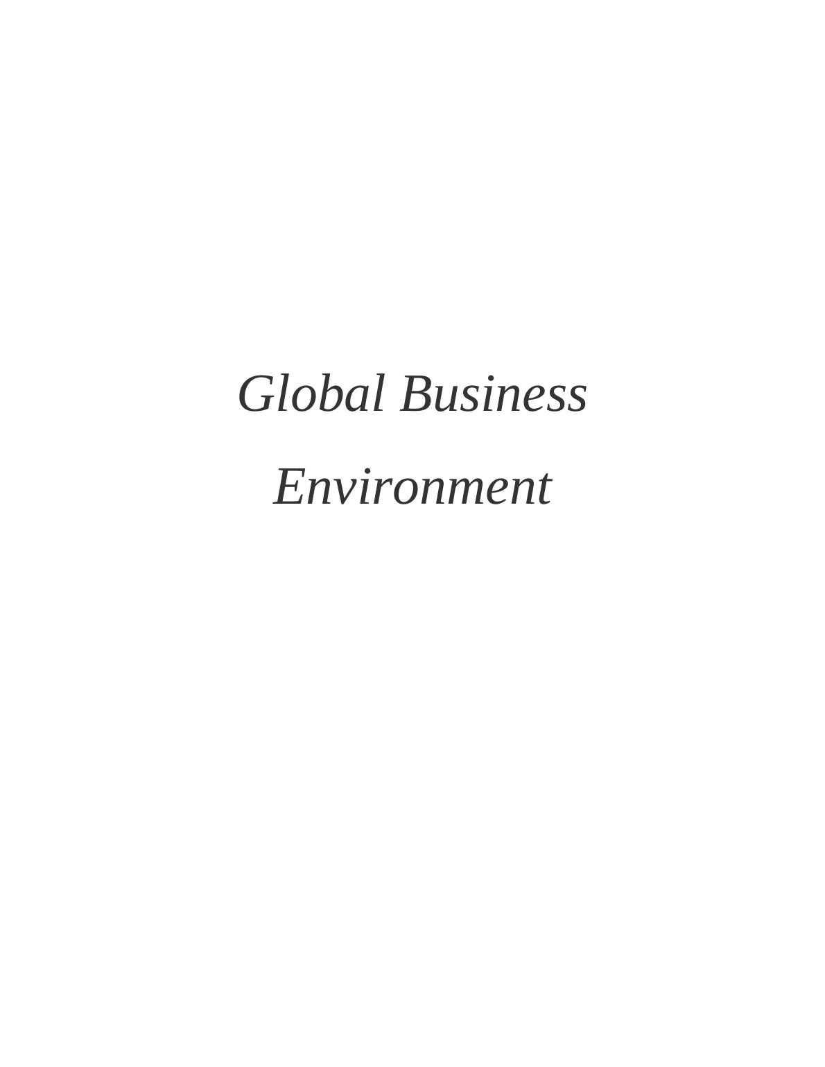 Global Business Environment Assignment | Volvo_1