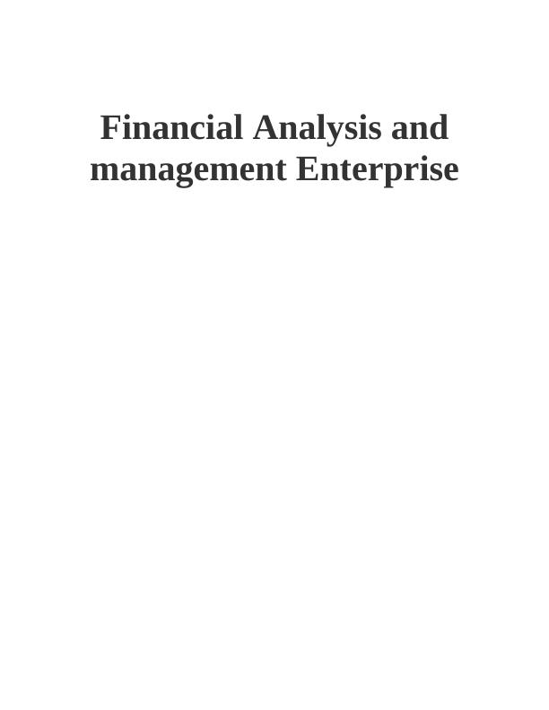 Financial Analysis and Management Enterprise Contents_1