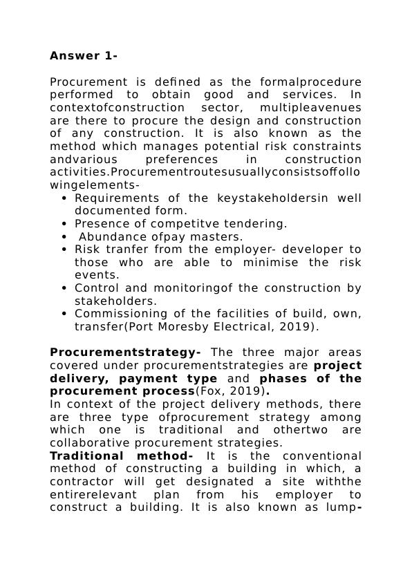 Procurement is defined as the formal procedure Questions 2022_1