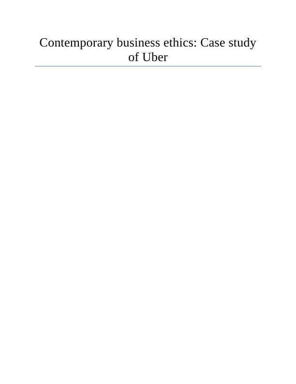 uber ethical case study