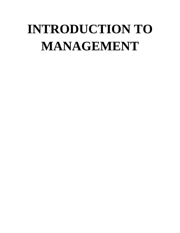Introduction to Management Assignment | Tesco_1